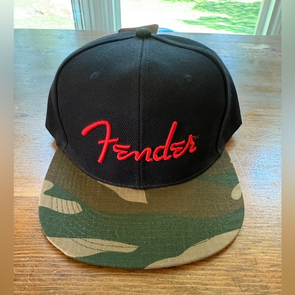Fender Black and Camo Snapback Hat
